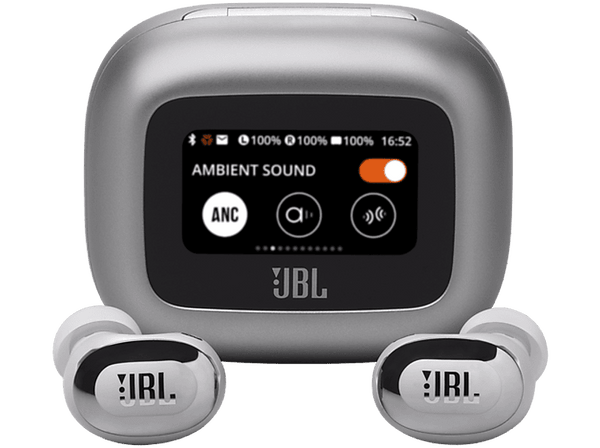 Auriculares True Wireless - JBL Live Buds 3, 40 h Autonomía, Conexión Multipunto, IP55, Silver
