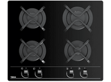 Placa de gas - Teka GBC 6400, 4 zonas, Gas natural, Mandos frontales ergonómicos, 60 cm, Negro