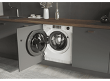 Lavadora secadora integrable - Haier Series 4 HWDQ90B416FWB-S, 9 kg+5 kg, 1600rpm, Inverter, Antibacterias, Sin panelar