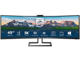 Monitor - Philips 499P9H, 48.8 Ultra Wide 5K, SuperWide 32:9, 5 ms, HDR400, LowBlue, USB-C, HDMI, Negro