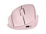 Ratón inalámbrico - HP Tilt Ergonomic Pink Mouse 720M, Inalámbrica, 1600 DPI, Rosa