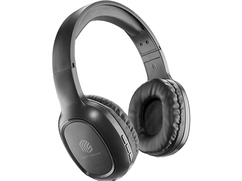 Auriculares inalámbricos - Music Sound Basic, Bluetooth, Autonomía 14h, Tiempo de carga 2h, Negro