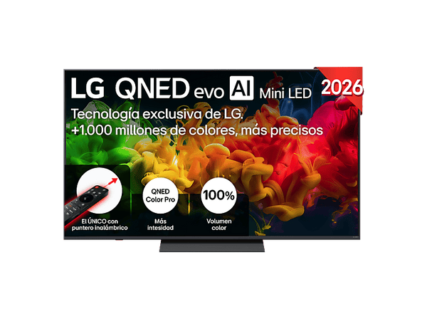 TV QNED Mini LED 65" - LG 65QNED81B6A, UHD 4K, Procesador Inteligente α7 AI Processor 4K Gen9, Smart TV, DVB-T2 (H.265), Negro
