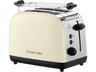 Tostadora - Russell Hobbs Colours Plus, 1600 W, 2 Ranuras Extra Largas, 6 Niveles de Tostado, Cream
