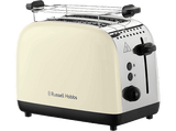 Tostadora - Russell Hobbs Colours Plus, 1600 W, 2 Ranuras Extra Largas, 6 Niveles de Tostado, Cream