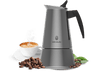Cafetera tradicional - Cecotec Piccolina 200, 100 ml, 2 tazas, Acero Inoxidable, Termorresistente, Apto para todas superficies, Gris