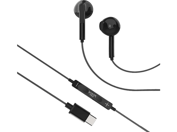 Auriculares de botón - Vieta Pro Homy 2, Intraurales, Micrófono y control multimedia integrado, USB-C, Negro