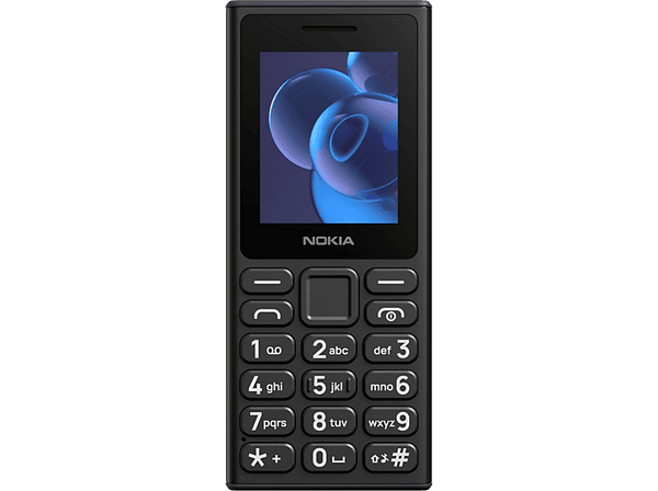 Móvil - Nokia 105, Negro, 4 MB, 1000 mAh, S30+, 2" Pantalla QQVGA, Dual SIM, Radio FM, Botones Grandes
