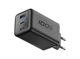 Cargador de pared - CellularLine ACH GaN+ 3 Puertos 100W, Universal, Negro
