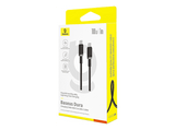Cable USB-C - Baseus Dura, Tipo-C a Tipo-C, 100 cm, Carga ultrarrápida, Protección inteligente a sobrecargas, Alta resistencia, 100W, Dorado y Negro