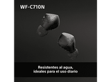 Auriculares True Wireless - Sony WFC710NB, Cancelación de ruido (Noise cancelling), Estuche carga rápida (40h), Inalámbricos, ANC, Bluetooth, Negro