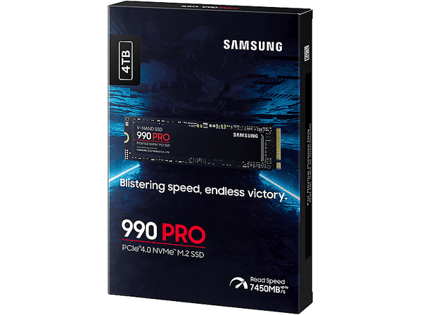 Disco duro SSD interno 4 TB - Samsung, MZ-V9P4T0B 990 PRO, 4TB,  PCI Express 4.0, Negro