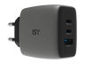 Cargador de pared - ISY IAC-7065-CC, 65W, Con Cable USB-C de 1.5m, Carga ultrarrápida, Plata oscura