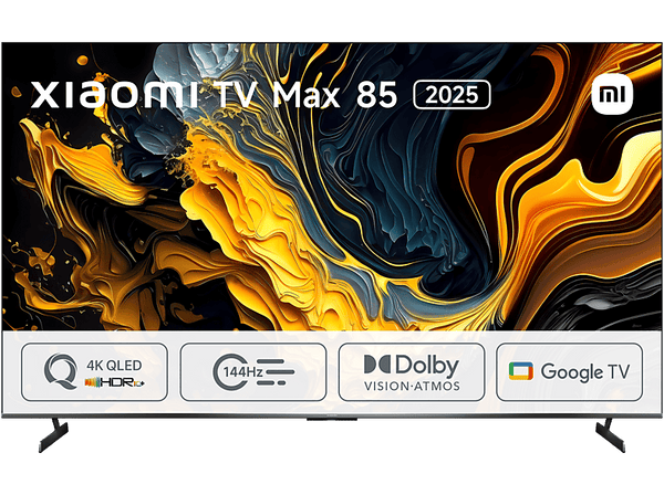 TV QLED 85" - Xiaomi TV Max 85, QLED 4K, Smart TV con Google, 120-240Hz, Dolby Vision - Atmos, Gris oscuro