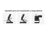 Base de carga - Baseus PicoGo AF21 3-en-1, Universal con carga magnética, Qi2.2 35W, Carga rápida de tres dispositivos, Portátil, Negro Cosmic