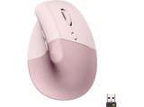 Ratón inalámbrico - Logitech Lift Vertical, Ergonómico, 4000 ppp, Botones personalizables, Multidispositivo, Windows-Mac, USB Logi Bolt, Rosa