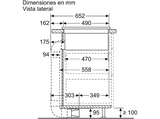 Placa inducción con campana integrada - Siemens EX875LX67E, 2 zonas Flex, 622m³/h, Negro