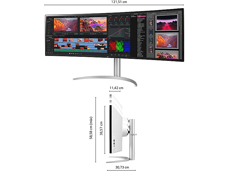 Monitor gaming - LG 49WQ95C-W, 49, QHD, 5 ms, 144 Hz, HDMI x2, DisplayPort x1, Blanco