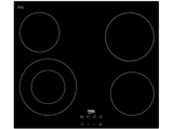 Placa vitrocerámica - Beko HIC 64402E, 4 zonas, Zona grande 21 cm, Control táctil, Doble zona, 58 cm, Negro