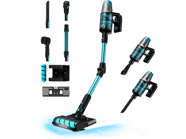 Aspirador escoba - Cecotec Conga Rockstar 7500 Astral ErgoWet Animal T, 650 W, 250 aW, 30 kPa, 90 min, Accesorio especial mascotas, Black