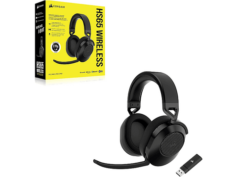 Auriculares gaming - Corsair HS65, Inalámbricos, Autonomía 24 h, Sonido Envolvente Dolby® Audio 7.1, Negro