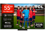 TV QD-Mini LED 55 - TCL 55C6K PRO, UHD 4K, TCL AiPQ Processor, Smart TV con Google TV, Dolby Vision-Atmos, Negro