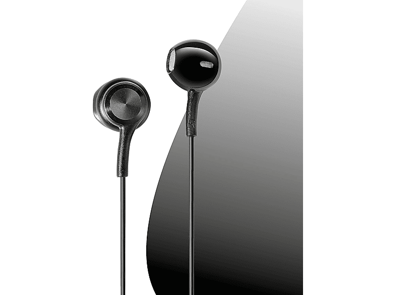Auriculares - Music Sound Remote, Micrófono integrado, Conexión audiojack 3.5mm, Negro