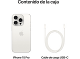 Apple iPhone 15 Pro, Titanio Blanco, 256 GB, 5G, 6.1  Pantalla Super Retina XDR, Chip A17 Bionic, iOS