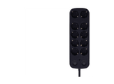 Regleta - ISY IPS-9120-B, 2 metros, 10 tomas, Negro