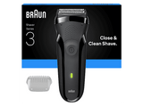 Afeitadora - Braun Serie 3 300s, 2 láminas Flex de afeitado, Resistente al agua, 300S, Gris