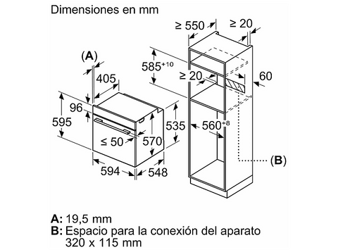 Horno a vapor - Bosch HRG572ES3,Serie 4, Multifunción, Pirolítico y por agua, Función Vapor añadido, Función AirFry, Inox