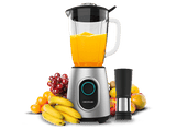 Batidora de vaso - Cecotec Power Black Titanium 2300MAX Inox, 1800 W, 1.8 l, Plata
