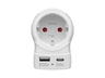 Adaptador de viaje - Hama 00223479, De EU a US, Con 2 puertos USB, 20W,  Blanco