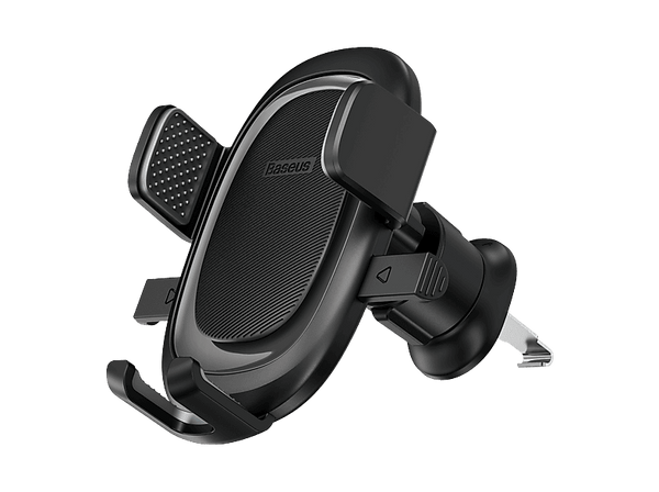 Soporte de móvil para coche - Baseus Clamp-Type Set, Doble modalidad: Ventosa y Gancho de rejilla, Sujeción automática, Universal, Negro Cluster