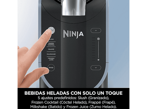Máquina de granizados - Ninja SLUSHi, 200 W, 1.9 l, 5 ajustes preestablecidos, Compresor WhisperChill, 7 raciones, Azul hielo