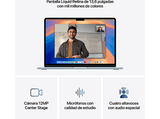Apple Macbook Air (2025) 13.6 Retina, Chip M4 Apple,  CPU de 10 núcleos, GPU de 10 núcleos, 16 GB RAM, 512GB de SSD, Azul cielo