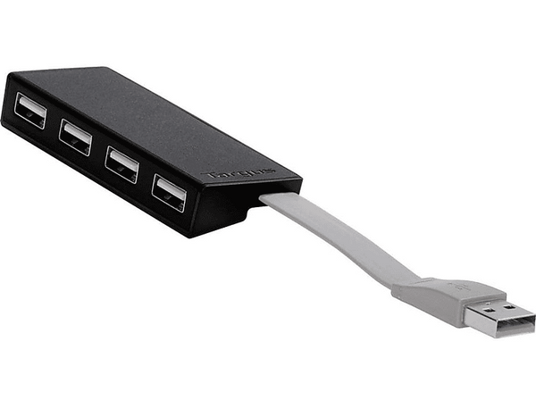 Hub - Targus ACH114EU, 4 puertos,  USB 2.0, Negro