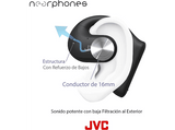 Auriculares True Wireless - JVC HA-NP35T-B-U, 7 h, Reducción de Ruido, Resistente al Agua, Negro