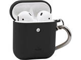 Funda estuche de carga auriculares - Puro PUAP018, Para Apple AirPods, 100% biodegradable, Gancho de aluminio, Negro