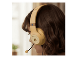 Auriculares gaming - Hori Animal Crossing, Micrófono flexible, Almohadillas acolchadas, Diafragma de imanes de neodimio de 40 mm, Madera