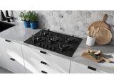 Placa de gas - Balay 3ETG676RB, 5 zonas, 28 cm zona grande, Gas butano, 75.2 cm, Negro