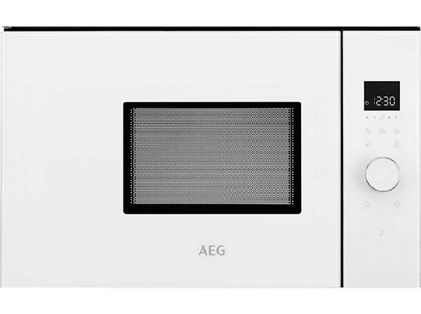 Microondas -  AEG, MBB1756SEW, Potencia de 800 W, Encastrable, 17 Litros, Blanco