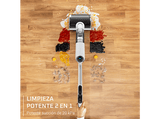 Fregona eléctrica - Rowenta X Clean 5, 2 en 1, Modo de detección automática, 20 kPa, 50 min bateria, 0.9 kg, Mantenimiento fácil, Antienredos, Blanco