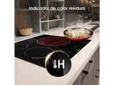 Placa vitrocerámica - Hisense E6322C 3, 3 zonas, Zona XL 30 cm, Control táctil, 60 cm, Negro