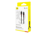 Cable USB - Baseus Dura, USB-C a USB-C, 200 cm, 100W, Carga rápida, Ultrarresistente, Negro y Rojo