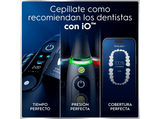 Cepillo eléctrico - Oral-B iO 6S, 5 modos, Seguimiento con app, Pantalla interactiva, Sensor de presión, 4 cabezales, Negro mate, Edición Navidad