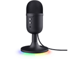 Micrófono - Trust GXT 234 Yunix, USB, 100 - 16000 Hz, Alámbrico,Iluminación RGB, Negro