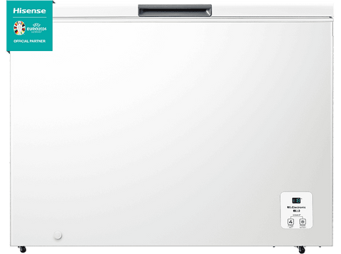 Congelador horizontal - Hisense FT386D4AWLYE, 84.7 cm, 297 l, Función Dual,  Bordes suaves, Blanco