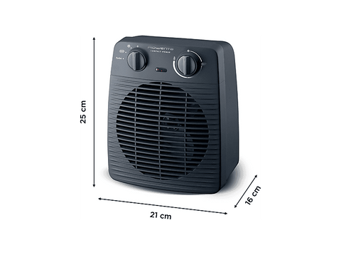 Calefactor - Rowenta SO221, 2000 W, 35 m², 2 Velocidades, Calentamiento rápido, Modo ventilador, Apagado automático 1, Azul