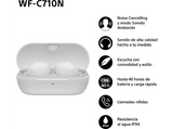 Auriculares True Wireless - Sony WFC710NW, Cancelación de ruido (Noise cancelling), Estuche carga rápida (40h), Inalámbricos, ANC, Bluetooth, Blanco